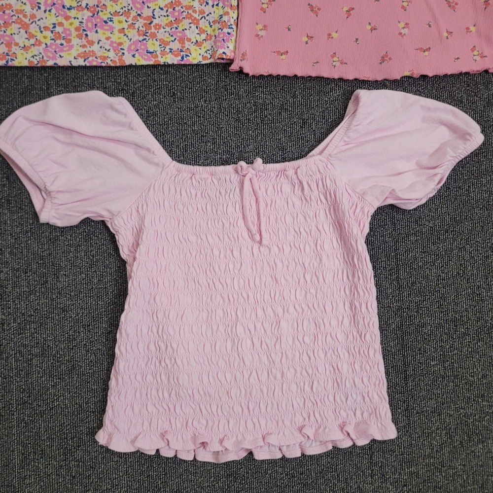 Old Navy XL Girls Top Bundle Pink Floral Smocked Puff Sleeve Tank Cami 3pc - Picture 3 of 6
